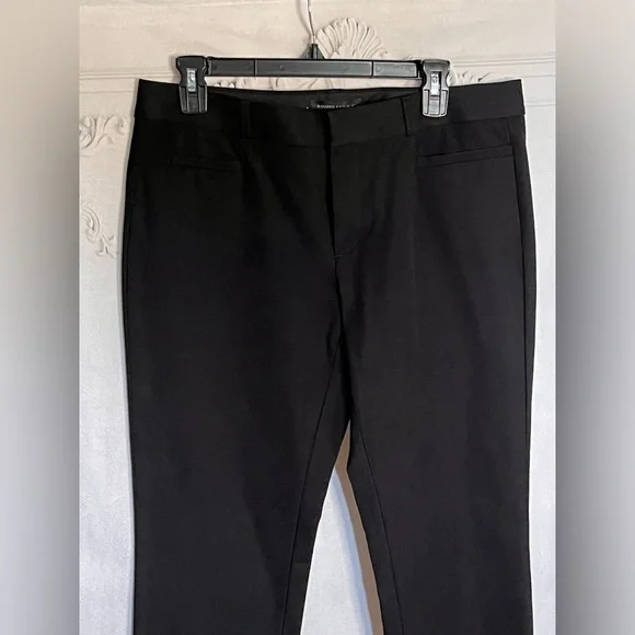 NWT Banana Republic Sloan Pants Flat front stretch Black detail Size 10 Long - Picture 2 of 13